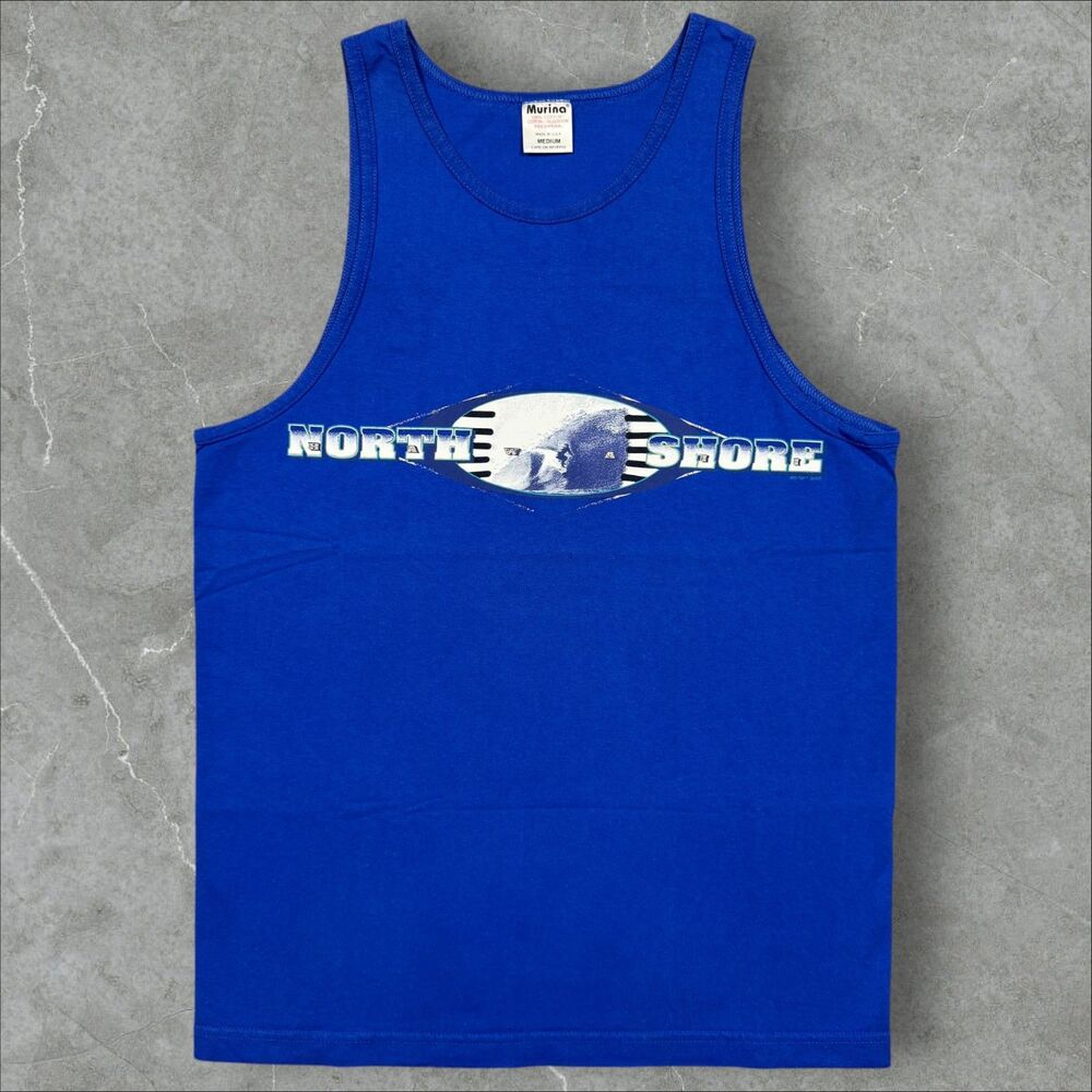 Vintage 90s North Shore Oahu Hawaii Surfing Double Sided Graphic Tank Top - Med